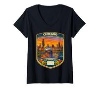 Mujer Chicago se muda a Chicago Illinois Chicago IL Hometown Camiseta Cuello V