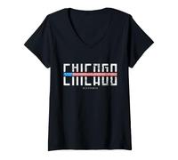 Mujer Chicago Vintage Illinois Camiseta Cuello V