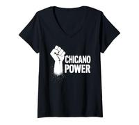 Mujer Chicano Power Mexicana México Brown Fuerte Latina Raza Barrio Camiseta Cuello V