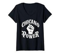 Mujer Chicano Power Mexicana México Brown Fuerte Latina Raza Barrio Camiseta Cuello V