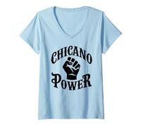 Mujer Chicano Power Mexicana México Brown Fuerte Latina Raza Barrio Camiseta Cuello V