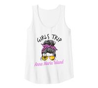Mujer Chicas a Juego Viaje Anna Maria Island Florida Moño de Pelo desordenado Camiseta sin Mangas