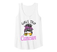 Mujer Chicas a Juego Viaje Cancún México moño desordenado Camiseta sin Mangas