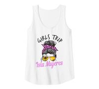 Mujer Chicas a Juego Viaje Isla Mujeres México moño desordenado Camiseta sin Mangas