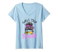 Mujer Chicas a Juego Viaje Krabi moño desordenado Camiseta Cuello V