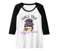 Mujer Chicas a Juego Viaje Playa De Palma moño desordenado Camiseta Manga Raglan