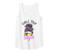 Mujer Chicas a Juego Viaje Sitges España moño desordenado Camiseta sin Mangas