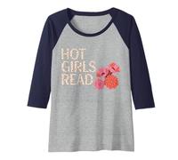 Mujer Chicas Calientes Leer Amante de los Libros Leyendo Mujeres esté Camiseta Manga Raglan