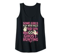 Mujer Chicas de Verdad Van a Cazar Fantasmas Divertido Halloween Paranormal Camiseta sin Mangas