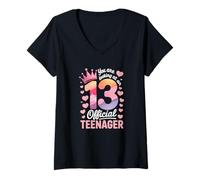Mujer Chicas que estás mirando a un adolescente oficial 13 cumpleaños Camiseta Cuello V