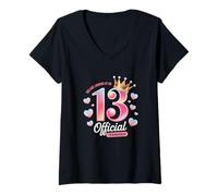 Mujer Chicas que estás mirando a un adolescente oficial 13 cumpleaños Camiseta Cuello V