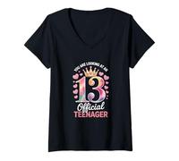 Mujer Chicas que estás mirando a un adolescente oficial 13 cumpleaños Camiseta Cuello V