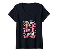Mujer Chicas que estás mirando a un adolescente oficial 13 cumpleaños Camiseta Cuello V
