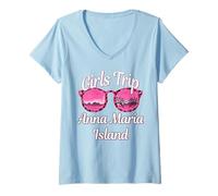Mujer Chicas Viaje Anna Maria Island Florida Bachelorette Mujeres Camiseta Cuello V