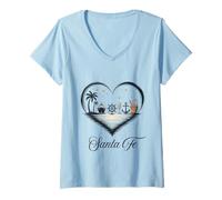 Mujer Chicas Viaje Crucero Vacaciones Viajes Santa Fe Camiseta Cuello V