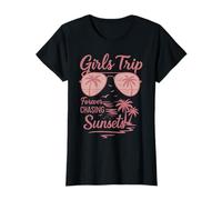 Mujer Chicas Viaje Para Siempre Persiguiendo Puestas De Sol Playa Camiseta