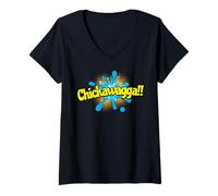 Mujer Chickawagga Estilo Cómico Divertido Tontería Palabra Humor Absurdo Camiseta Cuello V