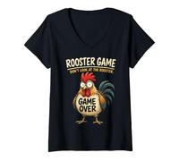 Mujer Chicken Game No mires The Chicken Funny Chicken Camiseta Cuello V