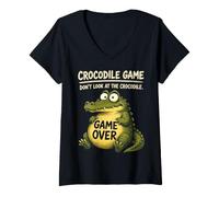 Mujer Chicken Game No mires The Chicken Funny Chicken Camiseta Cuello V