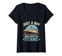 Mujer Chicos Que aman el RMS Titanic Camiseta Cuello V