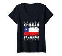 Mujer Chilean by Marriage Chilean Wife Husband Chile Flag Camiseta Cuello V
