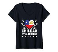 Mujer Chilean by Marriage Chilean Wife Husband Chile Flag Camiseta Cuello V