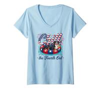 Mujer Chill The Fourth out Funny Bernese Mountain Dog 4th of July Camiseta Cuello V
