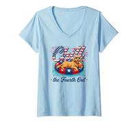 Mujer Chill The Fourth out Funny Cockapoo Dog USA 4th of July Camiseta Cuello V