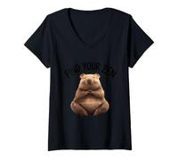 Mujer Chill Vibes - Wombat relajado y pacífico Camiseta Cuello V