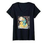 Mujer Chill Warrior Capibara Samurai Roedor Bushido Ronin Camiseta Cuello V