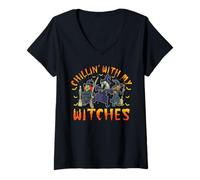 Mujer Chillin with My Witches Camiseta Cuello V