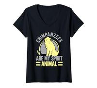 Mujer Chimpancés Son Mi Espíritu Animal Chimpancé Mono Mono Chimpancé Camiseta Cuello V
