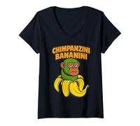 Mujer Chimpanzini Bananini Cerebro Italiano Camiseta Cuello V