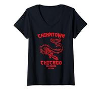 Mujer Chinatown, Illinois, Circuito Chino-Americano de Chicago, Lado Sur Camiseta Cuello V