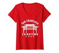 Mujer Chinatown San Francisco California Chinese SF 510 Dragón Camiseta Cuello V