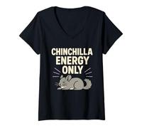 Mujer Chinchilla Funny Roedor Mascota Floofy Animal Kawaii Lindo Chill Camiseta Cuello V