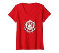 Mujer Chinese Mid Autumn Moon Rabbit MoonCake Festival Zhongqiu Camiseta Cuello V