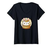 Mujer Chinese Mid Autumn Moon Rabbit MoonCake Festival Zhongqiu Camiseta Cuello V