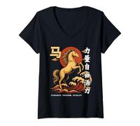 Mujer Chinese New Year 2026 Year of The Horse Lunar New Year 2026 Camiseta Cuello V