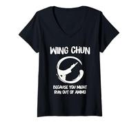 Mujer Chino Wing Chun Artes Marciales Kung Fu Fighter Camiseta Cuello V