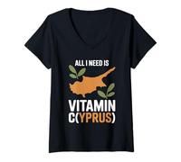 Mujer Chipre All I Need Is Vitamin Cyprus Bandera La Isla Chipre Camiseta Cuello V