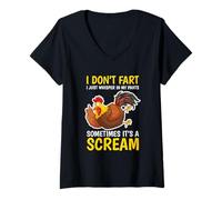 Mujer Chiste Divertida sobre Pedos I Don't Fart I Just Whisper In My Pants Camiseta Cuello V