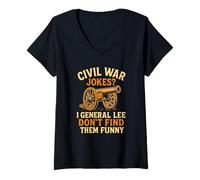 Mujer Chistes de la Guerra Civil Retro Divertido Diseño Histórico Camiseta Cuello V