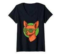 Mujer Chiwawa - Raza de Perro - Gafas de Sol para Perros Camiseta Cuello V