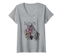 Mujer Chloe Temtchine - ¿Qué Pasa si es una Cebra? Camiseta Cuello V