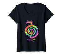 Mujer Cho KU Rei Symbol, Reiki, Power, Protection, Aura Flow Camiseta Cuello V