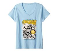 Mujer Chocolate & Chaos - Divertido arte gastronómico kawaii con actitud Camiseta Cuello V
