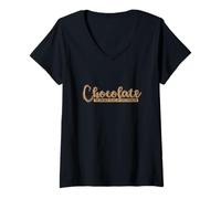 Mujer Chocolate la Respuesta a Todos los Problemas de la Vida Camiseta Cuello V