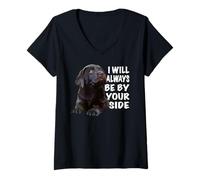 Mujer Chocolate Lab Dog Brown Lab Labrador Retriever Cachorro Camiseta Cuello V