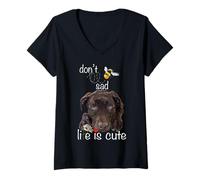 Mujer Chocolate Lab Dog Lover Brown Labrador Retriever Love Camiseta Cuello V